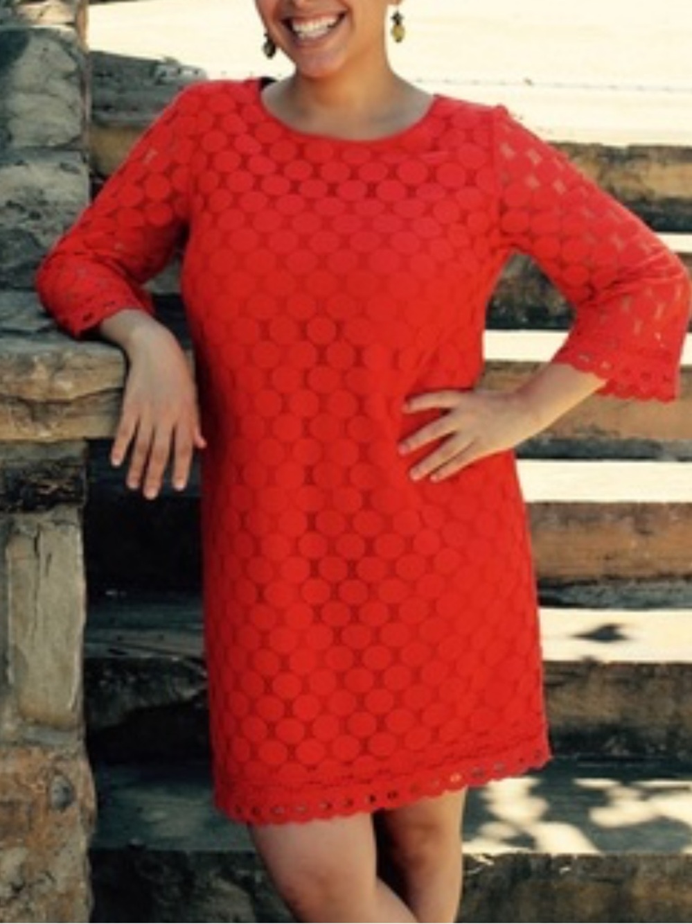 Tahari Arthur S. Levine medallion lace shift dress